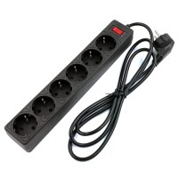 SP6B-518 GARDA. Сетевой фильтр 6 розеток,1,8м, черный. 5bites