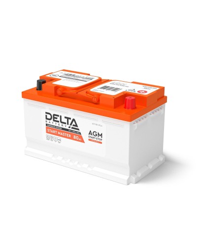 Delta START MASTER AGM 1280 (80 Ah). Аккумулятор автомобильный герметичный свинцово-кислотный. Delta в Ульяновске