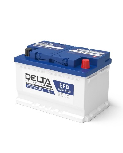 Delta START MASTER EFB 1275 (75 Ah). Аккумулятор автомобильный герметичный свинцово-кислотный. Delta в Ульяновске