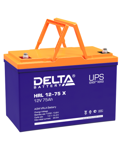 Delta HRL 12-75 X. Аккумулятор герметичный свинцово-кислотный. Delta в Ульяновске
