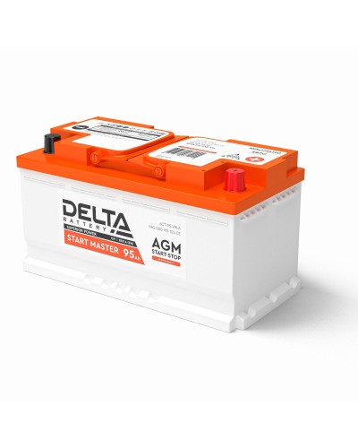Delta START MASTER AGM 1295 (95 Ah). Аккумулятор автомобильный герметичный свинцово-кислотный. Delta в Ульяновске