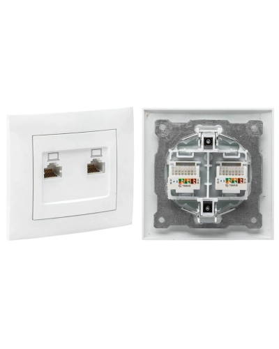 Валенсия розетка комп RJ-45 2-местная (EWK02-035-10). Розетка комп RJ-45 2-местная. EKF в Ульяновске
