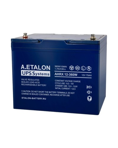 A.ETALON AHRX 12-360W (75). Аккумулятор герметичный свинцово-кислотный. ETALON в Ульяновске