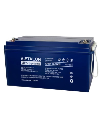 A.ETALON AHRX 12-670W (150). Аккумулятор герметичный свинцово-кислотный. ETALON в Ульяновске