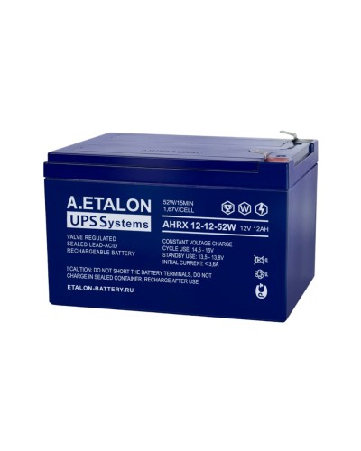 A.ETALON AHRX 12-12-52W. Аккумулятор герметичный свинцово-кислотный. ETALON в Ульяновске