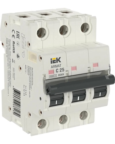 M06N 3P C 25А 6кА ARMAT (AR-M06N-3-C025). Автоматический выключатель. IEK в Ульяновске
