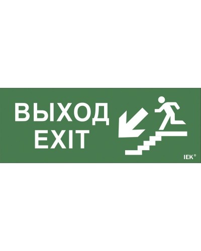 Самоклеящаяся этикетка Выход/лестница вниз/фигура (LPC10-1-24-09-VLVNF). Самоклеящаяся этикетка 240х90 мм. IEK в Ульяновске