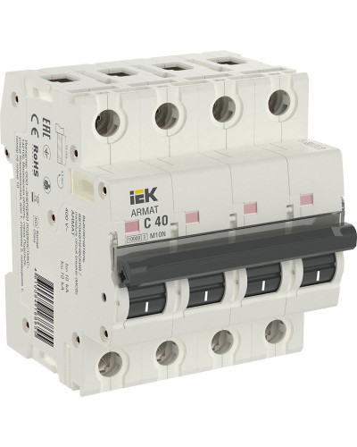 M10N 4P C 40А 10кА ARMAT (AR-M10N-4-C040). Автоматический выключатель. IEK в Ульяновске