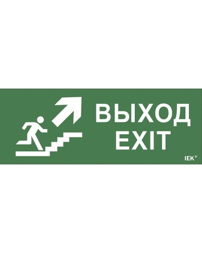 Самоклеящаяся этикетка Выход/лестница вверх/фигура (LPC10-1-24-09-VLVVF). Самоклеящаяся этикетка 240х90 мм. IEK в Ульяновске