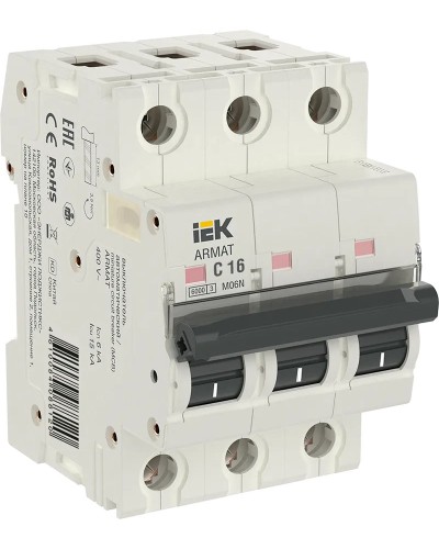 M06N 3P C 16А 6кА ARMAT (AR-M06N-3-C016). Автоматический выключатель. IEK в Ульяновске