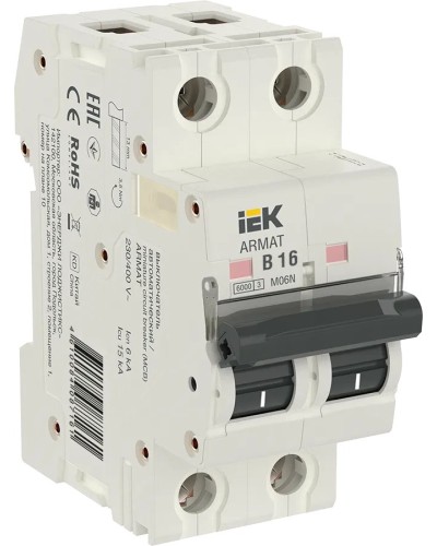 M06N 2P B 16А 6кА ARMAT (AR-M06N-2-B016). Автоматический выключатель. IEK в Ульяновске
