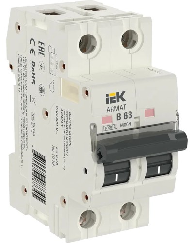 M06N 2P B 63А 6кА ARMAT (AR-M06N-2-B063). Автоматический выключатель. IEK в Ульяновске
