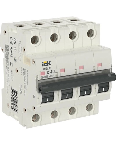 M06N 4P C 40А 6кА ARMAT (AR-M06N-4-C040). Автоматический выключатель. IEK в Ульяновске
