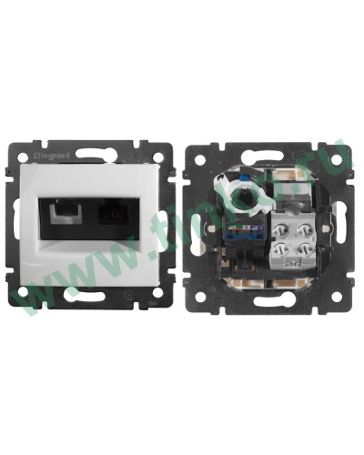 Розетка Valena 2xRJ11+RJ45 Cat.6, белый (770080). Розетка. LegranD в Ульяновске
