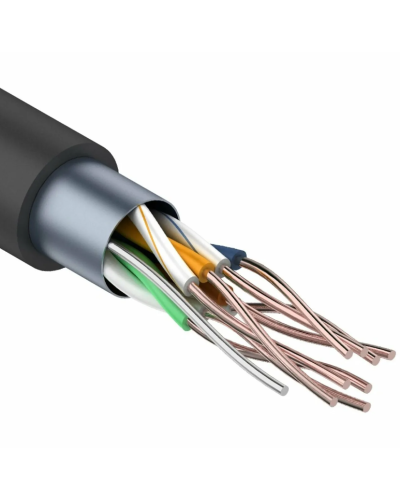 F/UTP, CAT 5e, PE, 4PR, 24AWG, OUTDOOR, SOLID, черный, 305м REXANT (01-0146-1). Кабель «витая пара» (LAN) для структурированных систем связи. Rexant в Ульяновске