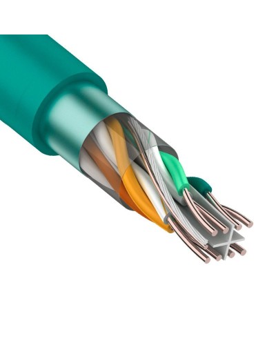 F/UTP, CAT 6, нг(А)-LSLTx, 4х2х0,575мм, 23AWG, INDOOR, SOLID, зеленый, 305м REXANT (01-0171). Кабель «витая пара» (LAN) для структурированных систем связи. Rexant в Ульяновске