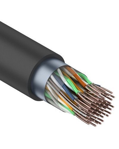 F/UTP, CAT 5, PE, 25PR, 24AWG, OUTDOOR, SOLID, черный, 305м, REXANT (01-1203). Кабель «витая пара» (LAN) для структурированных систем связи. Rexant в Ульяновске