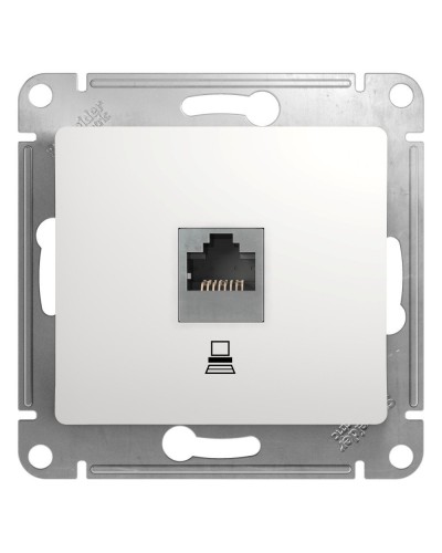 Glossa розетка RJ45 1-местная, кат. 5Е, скрытой установки, механизм, белый (GSL000181K). Розетка компьютерная. Systeme Electric в Ульяновске