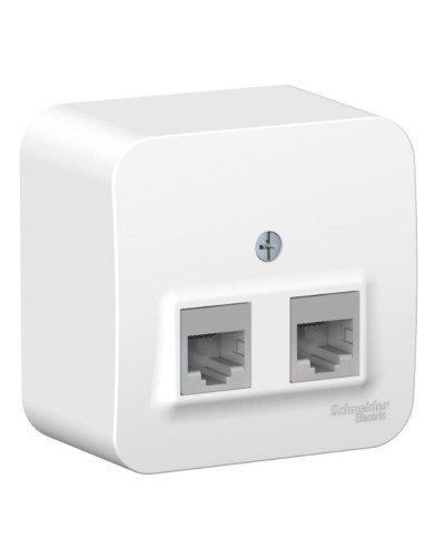 BLANCA розетка RJ45 2-местная, кат. 5Е, открытой установки, белый (BLNIA045451). Розетка компьютерная с изолированной пластиной. Systeme Electric в Ульяновске