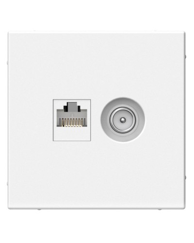 ArtGallery розетка двойная RJ45+TV, кат. 5Е, скрытой установки, механизм, белый (GAL000189). Розетка компьютерная + TV. Systeme Electric в Ульяновске