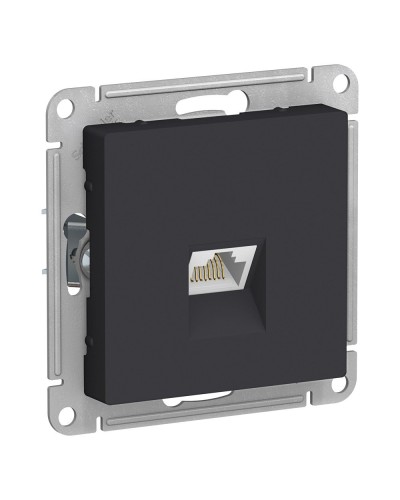 AtlasDesign розетка RJ45, кат. 5Е, 1-местная, скрытой установки, механизм, карбон (ATN001083). Розетка компьютерная. Systeme Electric в Ульяновске