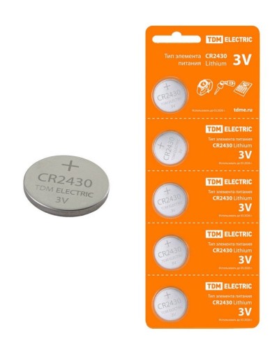 CR2430 Lithium 3V BP-5 TDM (SQ1702-0030). Элемент питания. TDM ЕLECTRIC в Ульяновске