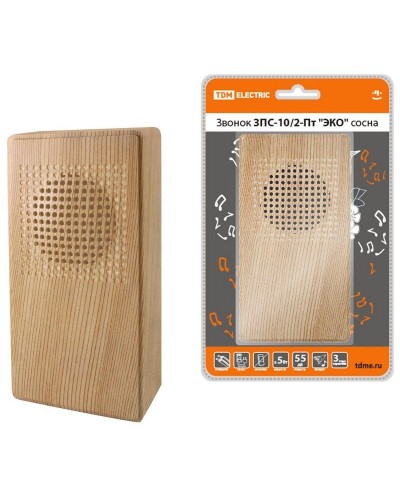 ЗПС-10/2-Пт ЭКО сосна, птичка, без кнопки, AC 230V (SQ1901-0026). Звонок проводной. TDM ЕLECTRIC в Ульяновске