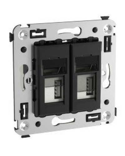 Розетка USB в стену Avanti черный квадрат (4402543). Розетка USB. ДКС в Ульяновске