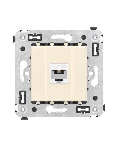 Розетка RJ-45 в стену, кат.5E, Avanti, одинарная, ванильная дымка (4405663). Розетка компьютерная. ДКС в Ульяновске