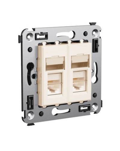 Розетка RJ-45 Avanti в стену двойная экранированная ванильная дымка (4405364). Розетка. ДКС в Ульяновске