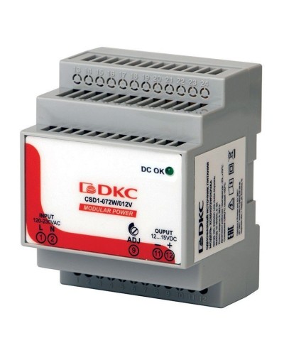 Источник питания однофазный 72Вт, 5А, 12В (XCSD1072W012VAA). Источник питания  MODULAR POWER однофазный. ДКС в Ульяновске