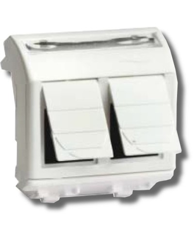 Розетка RJ-45 Brava 2 модуля белая (76656B): Розетка компьютерная с двумя разъёмами в Ульяновске