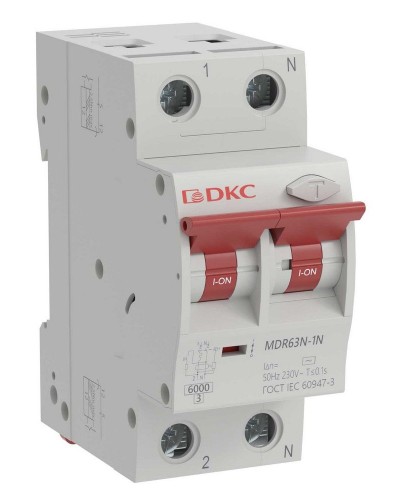 YON max MDR, 1P+N, 30mA, 10A, 6kA, А (MDR63N-1N2C10-A). Автоматический выключатель дифференциального тока. ДКС в Ульяновске
