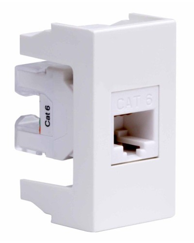 Розетка RJ-45 Viva 1 модуль кат.6A белая (45058). Розетка компьютерная экранированная с одним разъёмом. ДКС в Ульяновске