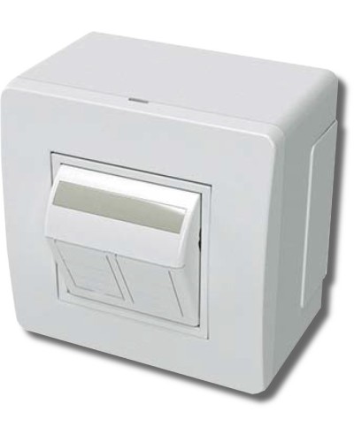 Коробка в сборе с 2 розетками RJ45, кат.5е, белая (10656): Коробка в сборе в Ульяновске