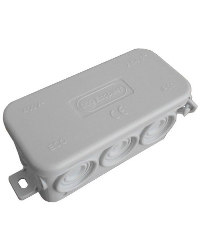 Коробка JBL090 90х42х40, 10вых., 4P (0,15…2,5мм²) серая (43154HF-GR). Коробка монтажная, огнестойкая, без галогена. Экопласт в Ульяновске