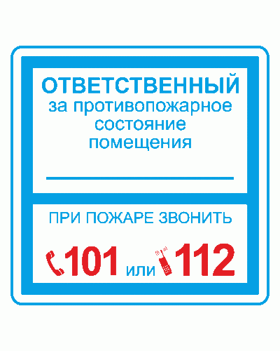 Плёнка (В 02) ответственный за противопожарное состояние (200х200). Пленка. Прочие российские в Ульяновске