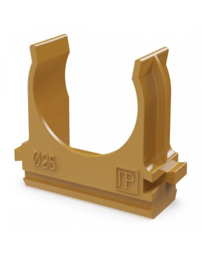 Крепёж-клипса для труб АБС-пластик бук D25 (100 шт) (PR13.0047). Крепление для труб ПВХ. Промрукав в Ульяновске