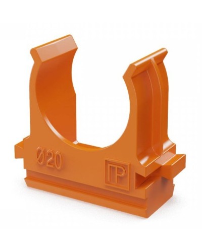 Крепёж-клипса для труб АБС-пластик оранжевая D20 (100 шт) (PR13.0064). Крепление для труб ПВХ. Промрукав в Ульяновске