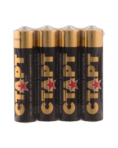 СТАРТ LR03-SH4-BOX (1,5 В, AAA, LR03), упак. 4 шт.. Алкалиновые батарейки. СТАРТ в Ульяновске