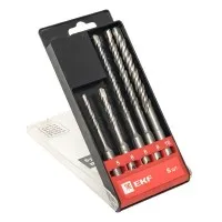 Набор буров по бетону SDS-plus (5/110, 6/110, 6/160, 8/160, 10/160)(2 резца) Master (db-h5-2х4). Набор буров по бетону. EKF