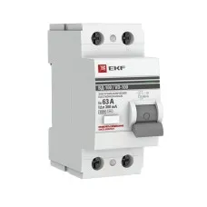 УЗО ВД-100 2P 63А 300мА тип AC эл-мех  PROxima (elcb-2-63-300-em-pro). Выключатель дифференциального тока (УЗО). EKF