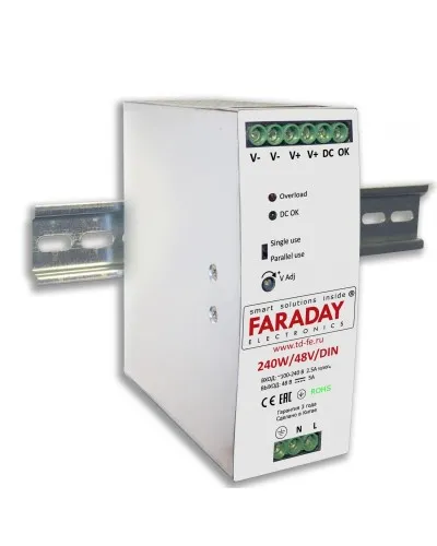240W/48V/DIN. Блок питания. FARADAY в Ульяновске