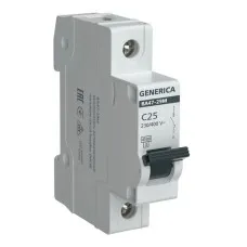 GENERICA ВА47-29М 1P C 25А 4,5кА (MVA21-1-025-C-G). Автоматический выключатель. IEK