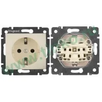 Розетка Valena 2К+3 с защитными шторками, на винтах 16А 250В, слоновая кость (774321). Розетка. LegranD
