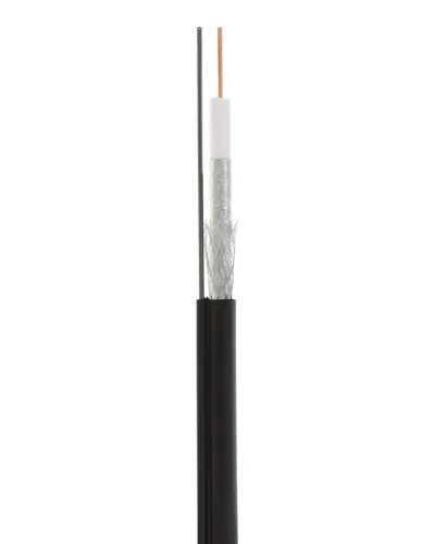 RG-11U, 75 Ом, CCS/Al/Al 83% + ТРОС*1 (бухта 305 м), черный OUTDOOR (01-3021). Кабель коаксиальный радиочастотный. Rexant в Ульяновске