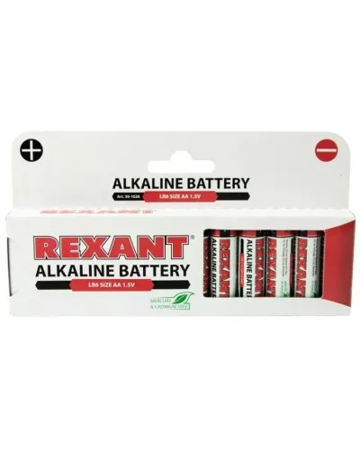Алкалиновая батарейка AA/LR6 1,5 V 12 шт. REXANT (30-1026). Элемент питания. Rexant в Ульяновске