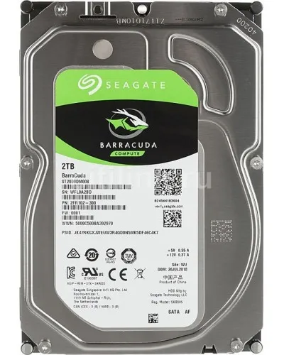 HDD 2000 GB (2 TB) SATA-III Barracuda (ST2000DM008). Жесткий диск (HDD) для видеонаблюдения. Seagate в Ульяновске