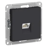 AtlasDesign розетка RJ45, кат. 5Е, 1-местная, скрытой установки, механизм, карбон (ATN001083). Розетка компьютерная. Systeme Electric