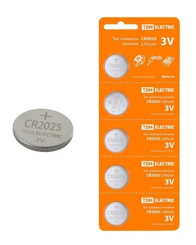 CR2025 Lithium 3V BP-5 TDM (SQ1702-0028). Элемент питания. TDM ЕLECTRIC в Ульяновске
